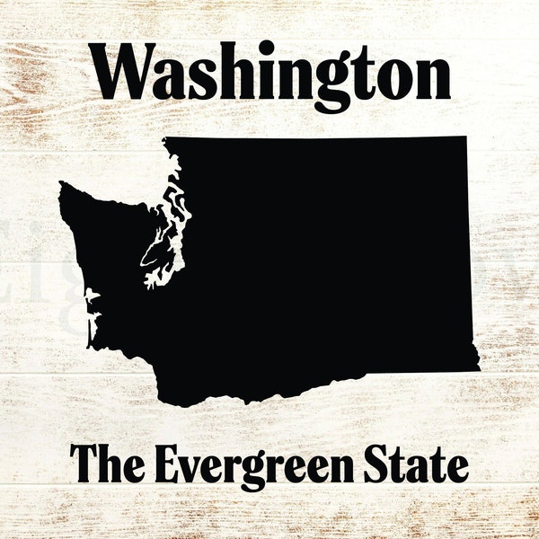 Washington - The Evergreen State, state svg, silhouette, svg files for cricut, svg, cricut, Cricut, Washington, US svg, United States SVG