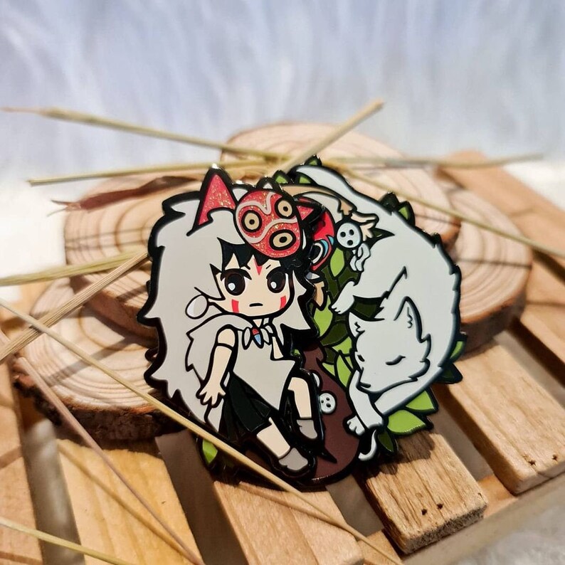 Anime Inspired Spinning Enamel Pin Wolf Princess GRADE B Etsy