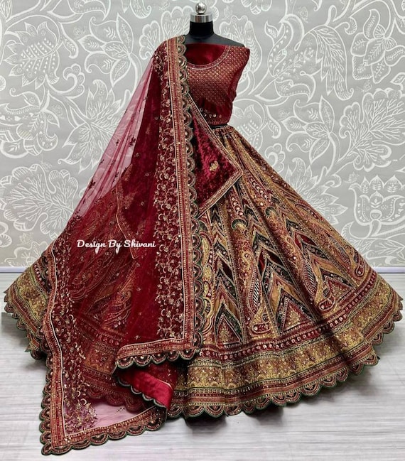 Maroon bridal lehenga/lehenga/wedding lehenga/indian wedding wear/lehenga  shopping online australia