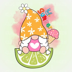 Ice Cream Summer Gnome, Summer Themed, Gnome PNG