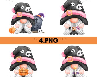 Halloween Gnomes PNG, Halloween Clipart, Sublimation Design, Gnome, Halloween Designs, Digital File, Download