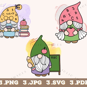School Gnomes, Cute School Clipart Images, Back to School PNG