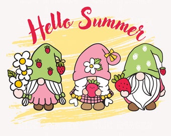 Hello Summer Gnomes, Summer Themed, Summer Decorations, Summer PNG