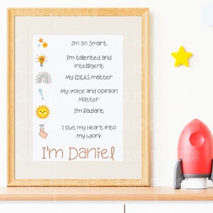 Daily Affirmation for Kids/Nursery Decor/ Affirmation for Boys/ Digital Download