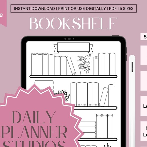 Bookshelf Reading Log Book Tracker Printable Reading Etsy