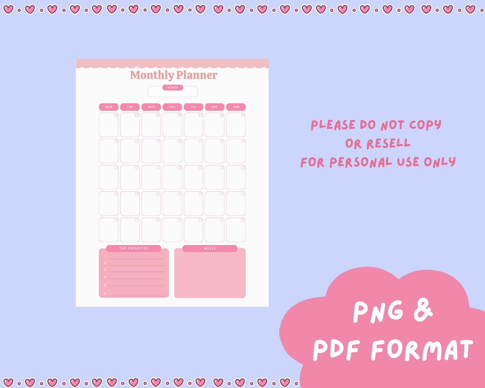 Cute Printable Planners Cute Monthly Printable Planner Monthly Tasks