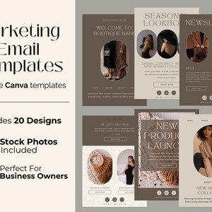 chic email templates for fashion businesses, email templates for Canva, email templates for boutiques, email templates for Mailchimp