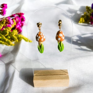 3D Polka Dot Mushroom earrings