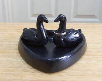 Black Swans Ring Holder, Concrete Animal Ring Holder, Duck Jewelry Bowl, Bird Ring Holder, Wedding Ring Holder Dish, Unique Trinket Dish