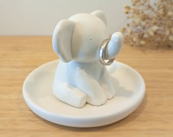 Cement Elephant Ring Holder: Handmade Jewelry Dish