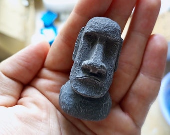 Miniature Moai Statue - Concrete Moai Garden Statue - Easter Island Figurine - Moai face