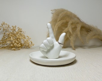 Cement Hand Ring Holder: Unique Jewelry Dish for Couples