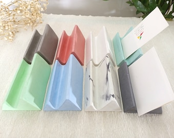Concrete Business Card Holder for Desk - Desk Accessories - Business Card Stands - Business Card Display - Minimalist Modern Home Office