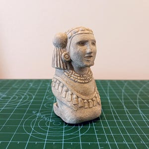 Chalchiuhtlicue Aztec Goddess Miniature Sculpture, Aztec Goddess of Water, Statue Home Decor, Historical Replica, Gift for Mythology Lovers