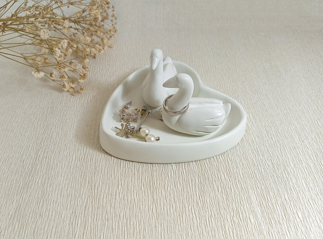 Couple Swan Ring Holder Concrete Animal Ring Holder Duck Etsy