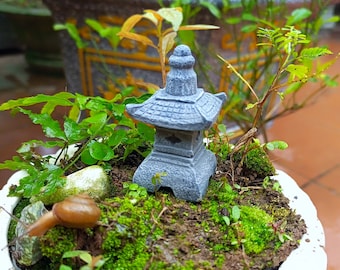 Lampe En Pierre Zen Japonaise Miniature Et Pont Fée Fournitures Et Accessoires De Jardin Figurines De Terrarium - France