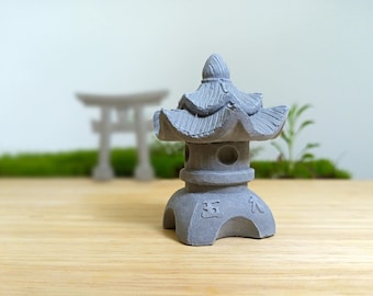 Miniature Japanese Pagoda Lantern: Handmade Zen Garden Ornament