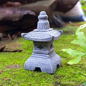 Miniature Stone Pagoda Lantern: Japanese Zen Garden Decor