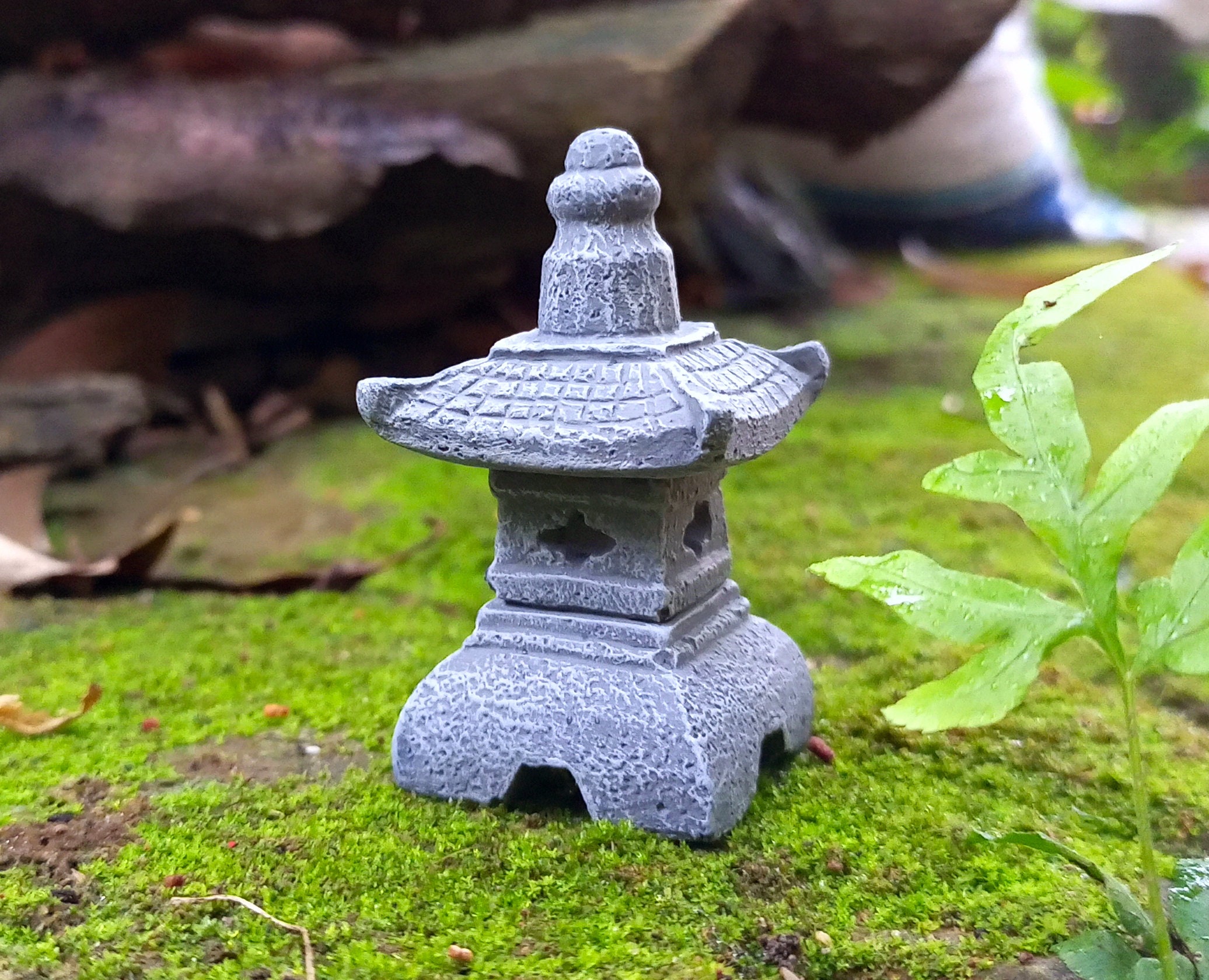 Miniature Japanese Zen Style Stone Lanterns Mini Fairy Etsy Norway