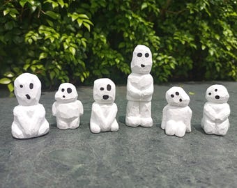 Handmade Kodama Tree Spirit Figurines – Forest Spirit Decor - Good Luck Charms