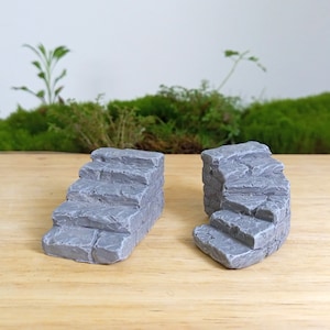 Miniature Small Stone Step, Fairy Garden Steps Stair, Terrarium Accessories, Miniature Rock Stairs Fairy Garden, Concrete Mini Stone Stairs