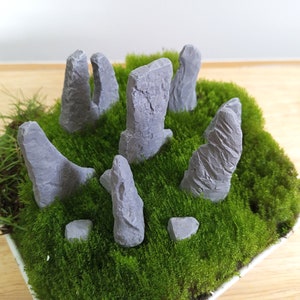 Miniatur Craigh Na Dun Steinkreis - Outlander Fairy Garden Miniature Stones - Replika Menage Steine Für den Feengarten