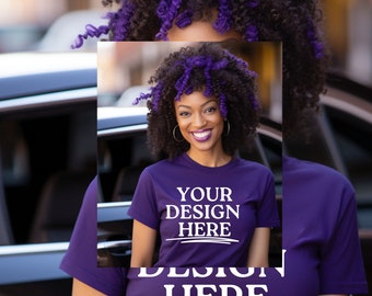 maqueta de camisa morada, maqueta de camisa morada de dama, maqueta de camisa gildan morada, maqueta de mujer, maqueta de camisa de mardi gras, maqueta de fotos, maqueta de dama