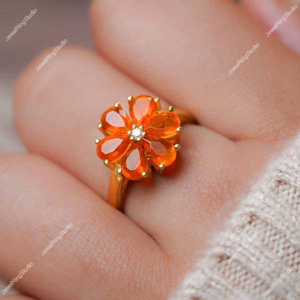 Fire Opal Ring - Etsy