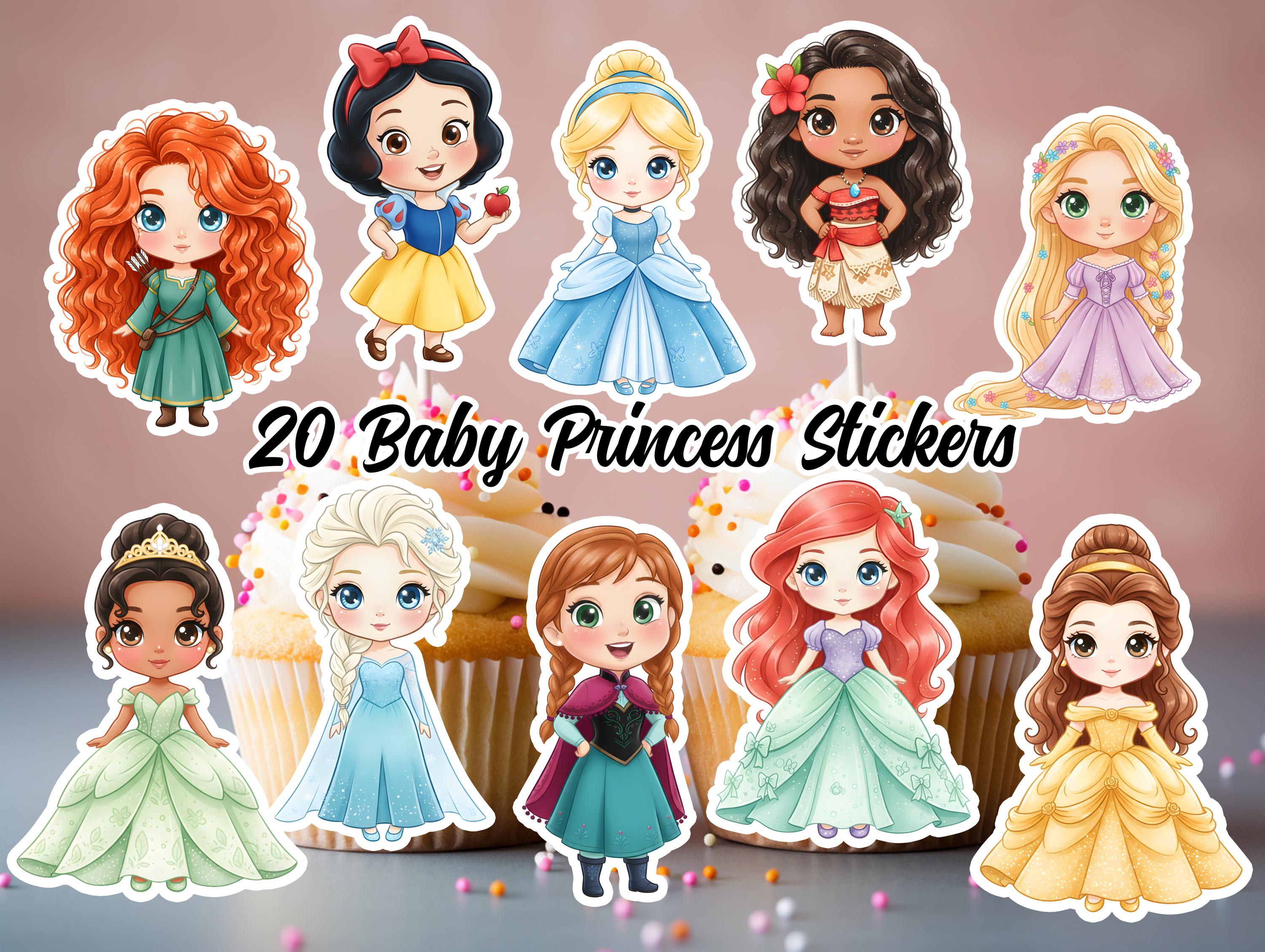Baby Girl Princess Sticker Clipart Watercolor Bundle PNG Template ...