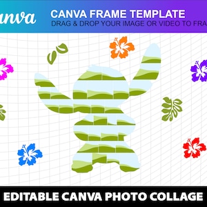Photo Collage Stitch Canva Frame Template Canva Design Photo Fill Editable Download Digital File