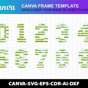 Photo Collage Number Canva Frame Template Full Editable Canva - Svg ...