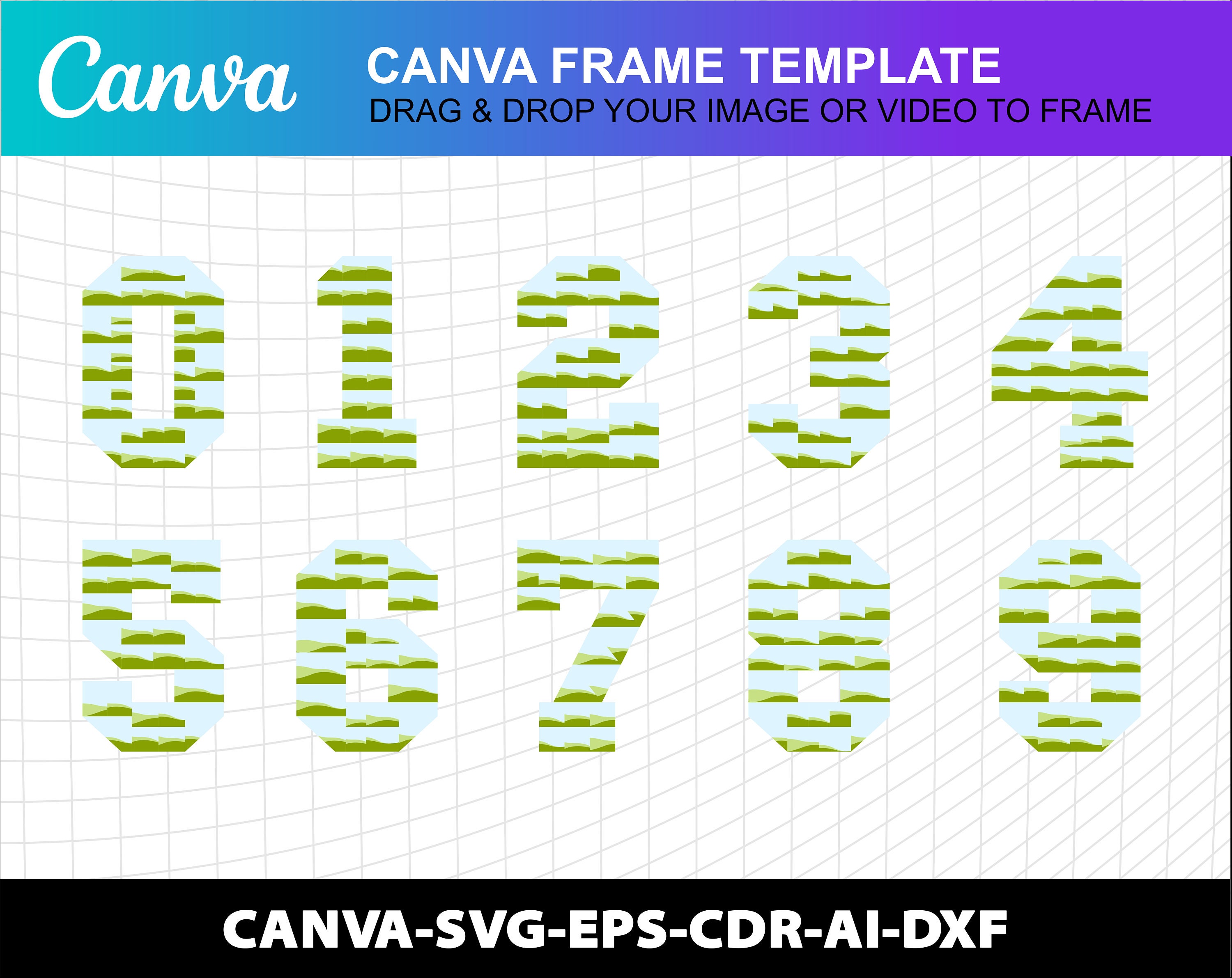 Photo Collage Number Canva Frame Template Full Editable Canva - Svg ...