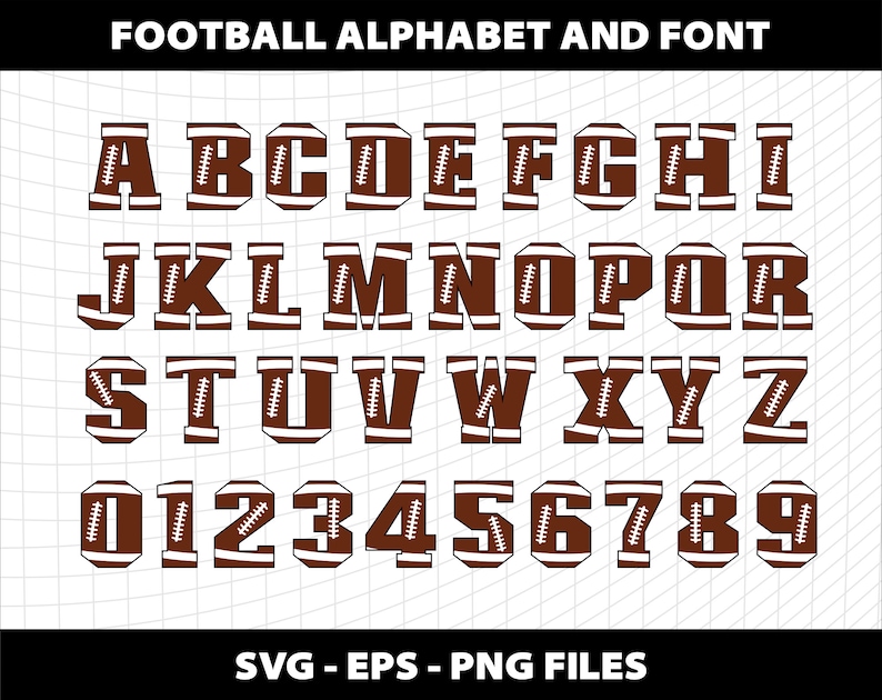 Football Sports Alphabet Font Letters Svg Football College Varsity ...