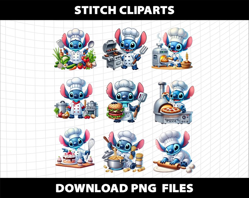 Lilo and Stitch Baby Girl Boy Cliparts PNG Birthday Party DIY Bundle ...