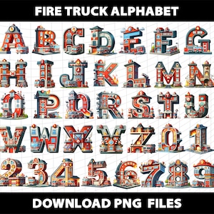 Fire Truck Alphabet Letters Cliparts Fire Fighter Fireman Rescue Man ...