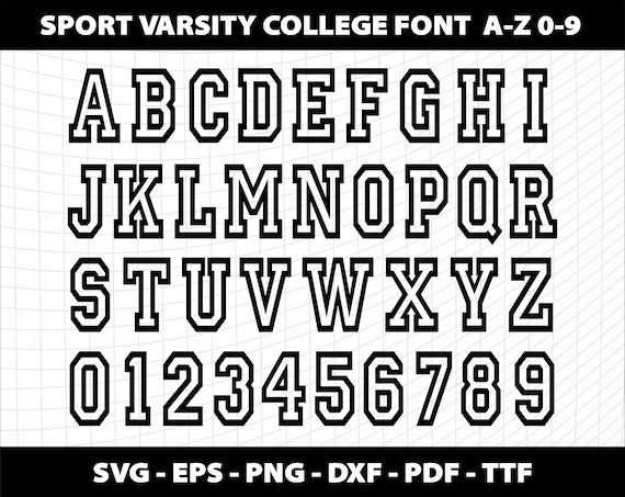 スポーツ カレッジ バーシティ フォント SVG TTF Cricut