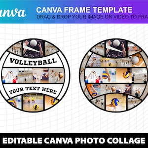Volleyball Photo Collage Canva Frame Template Canva Design Photo Fill Editable Download Digital File