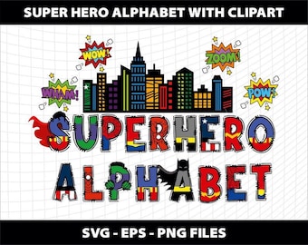 Super Hero Svg Doddle Alphabet Font Letters Svg Super Hero Svg Png Alphabet Design Download Digital File Sublimation Design Mega Bundle