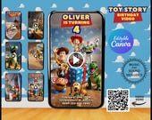 Toy Story Birthday Party Video Template Canva Full Editable Invitation DIY Birthday Party Baby Girl Boy Download Digital File 1 2 3 4 5 6 7