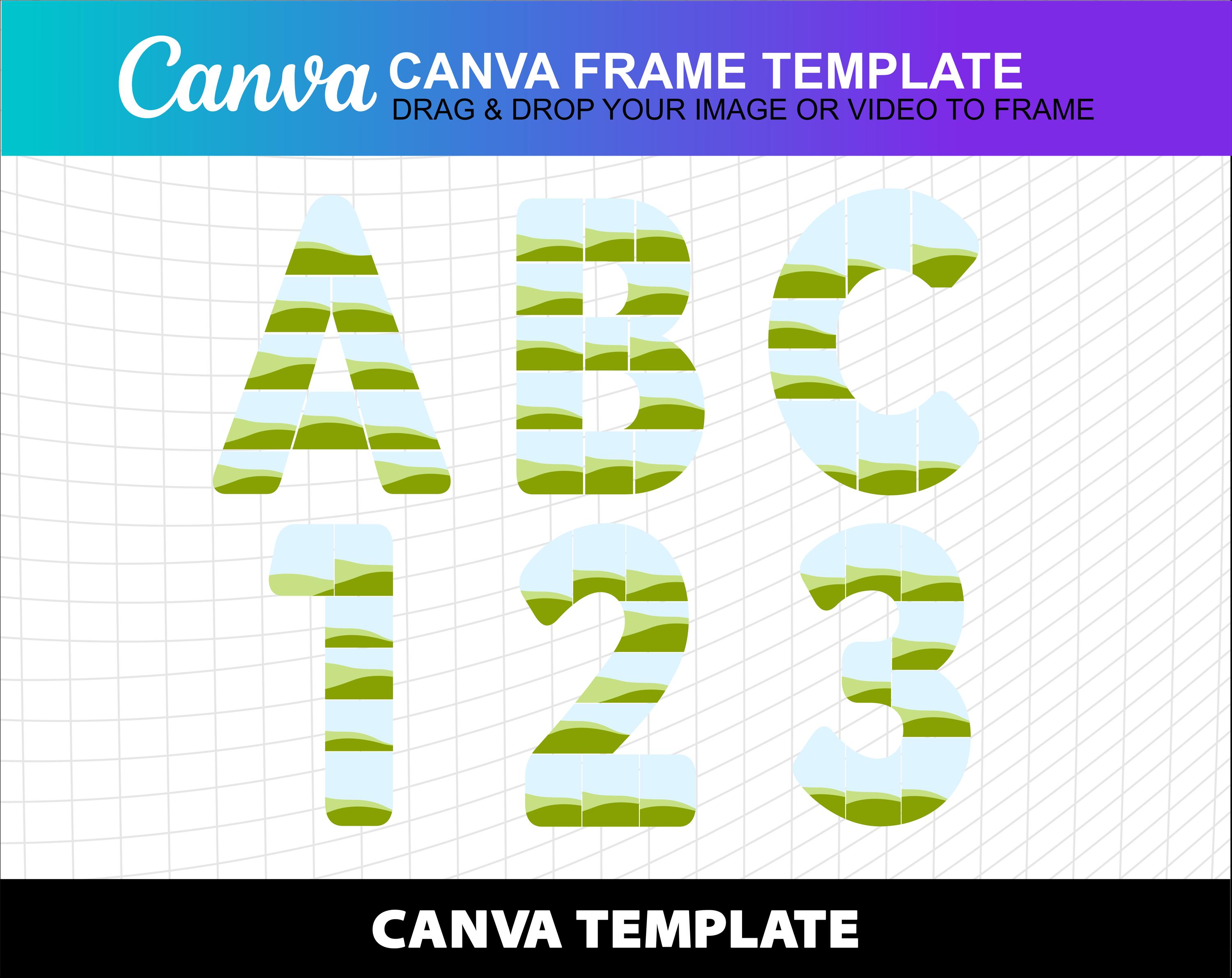 Alphabet Photo Collage Canva Frame Template A-Z Birthday Aniversary ...