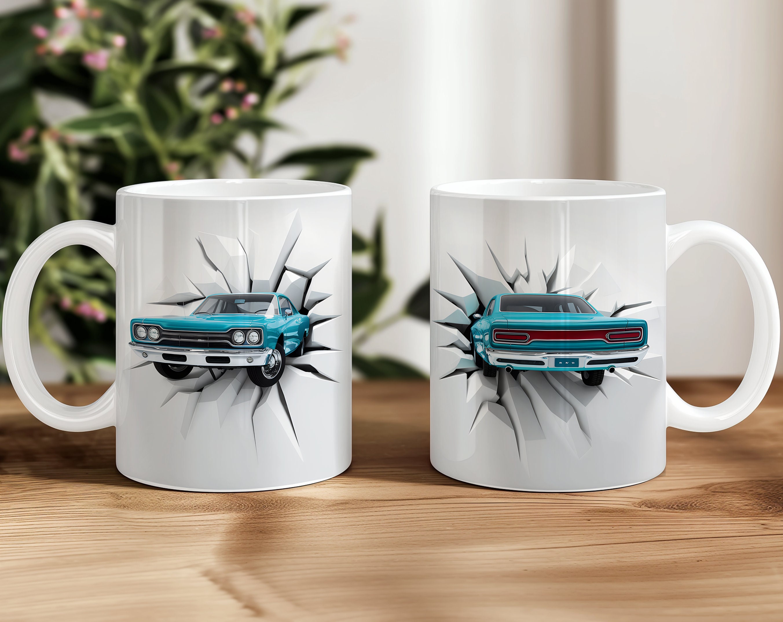 3d Retro Classic Car Coffee Cup Mug Cracked Wall Hole Wrap 11oz - 15oz  Sublimation Design PNG Template Download Digital File - Etsy Israel
