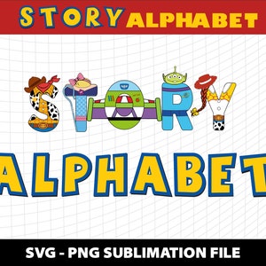 トイストーリー落書きSVGアルファベットフォント文字SVGストーリーアルファベットデザインデジタルファイルをダウンロード