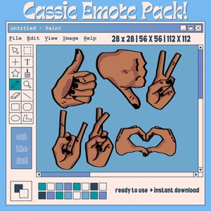 6 Hand Emotes Pack for Twitch Discord | Hand Emotes | Cassie Emote Pack