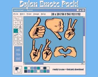 6 Hand Emotes Pack for Twitch Discord | Hand Emotes | Dylan Emote Pack