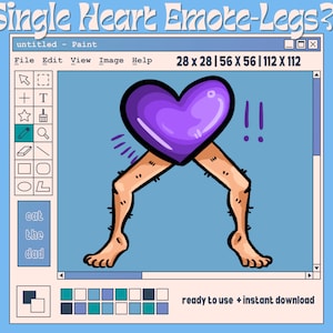 Heart Emote for Twitch Discord | Purple Heart Leg Emote | Legs?! Emote