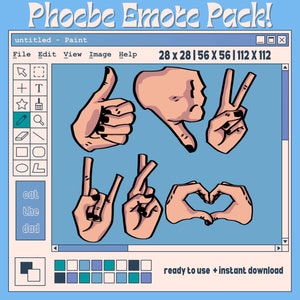 6 Hand Emotes Pack for Twitch Discord | Hand Emotes | Phoebe Emote Pack