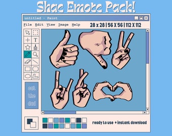 6 Hand Emotes Pack for Twitch Discord | Hand Emotes | Shae Emote Pack