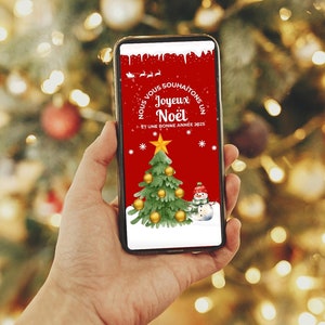 Animiertes Weihnachtsvideo, virtuelle Karte „Frohes Neues Jahr 2025“, frohe Weihnachtswünsche, sofortiger Download, Musik inklusive, Full HD MP4