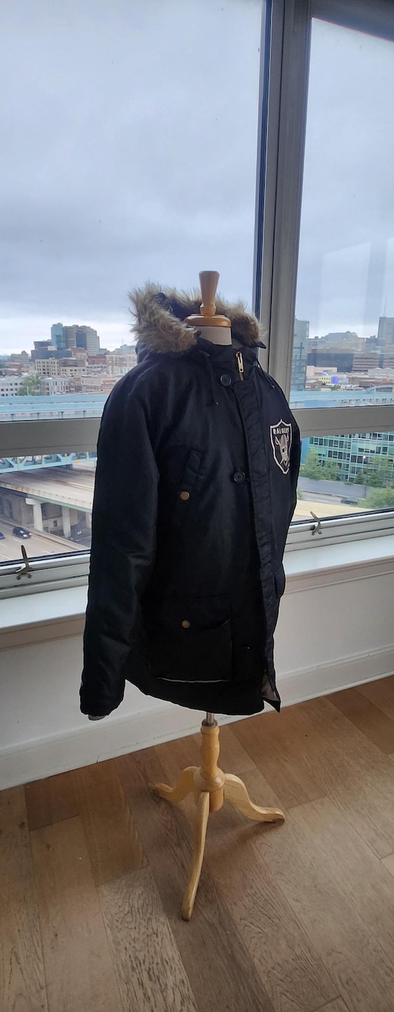 Oakland Raiders Parka Jacket Size Large - Etsy