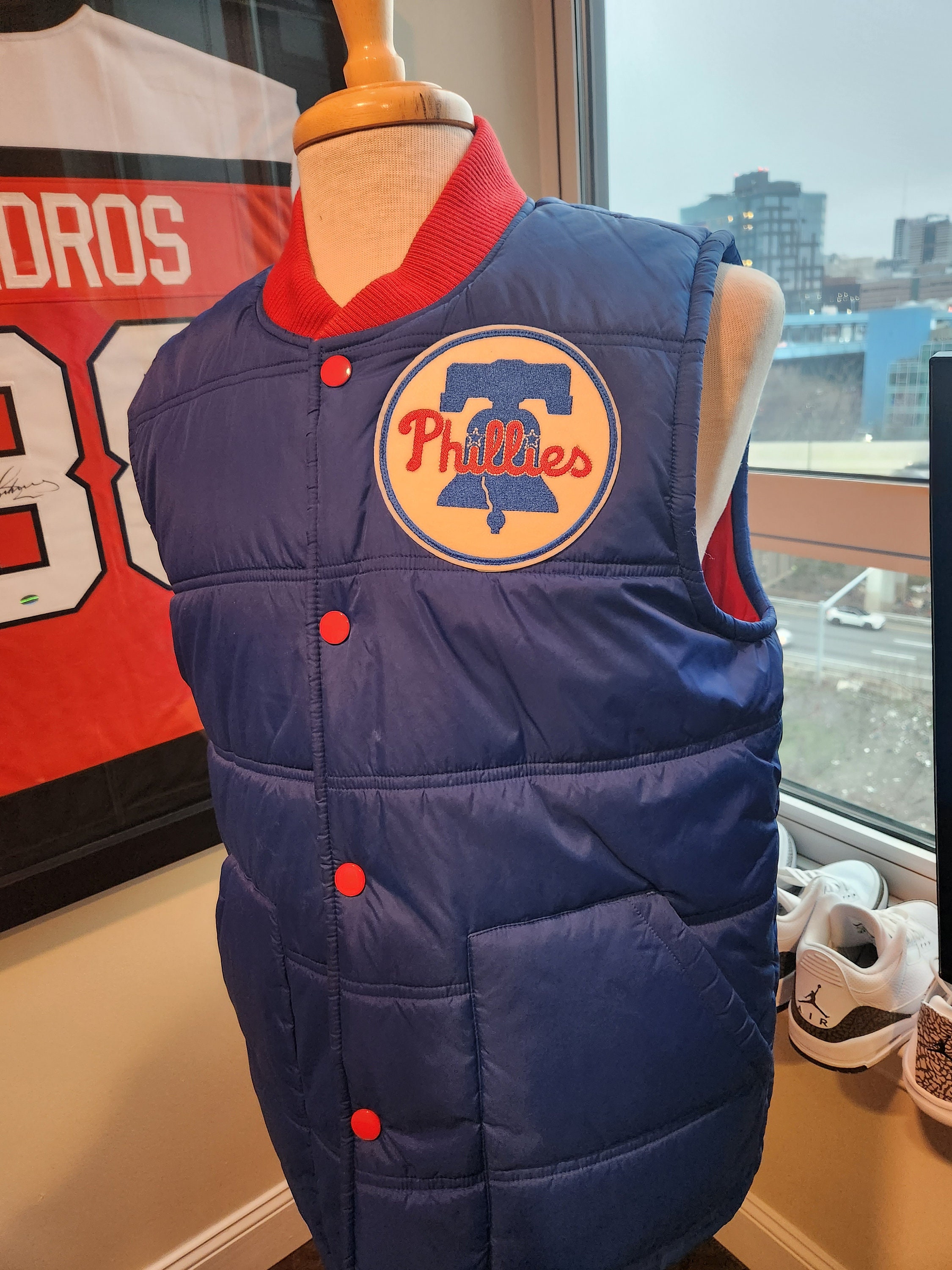 Men's Mitchell & Ness Blue Philadelphia 76ers Shark Tooth Jacket